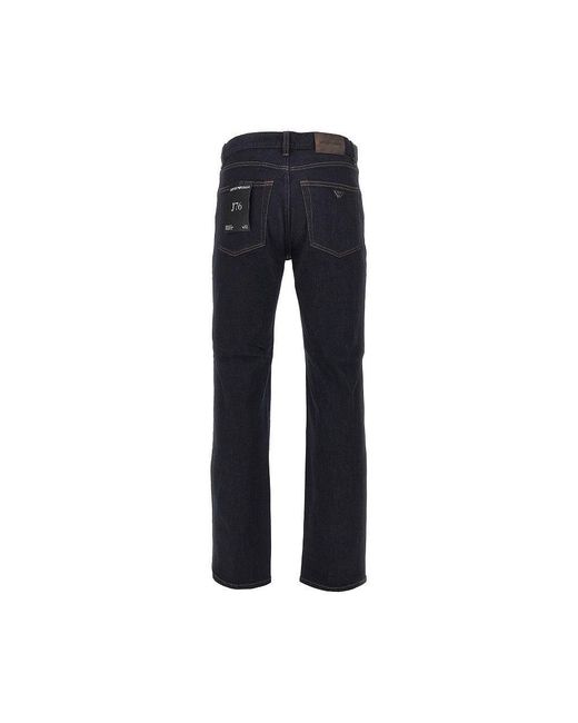 Emporio Armani Blue 'J76' Stretch Denim Jeans for men
