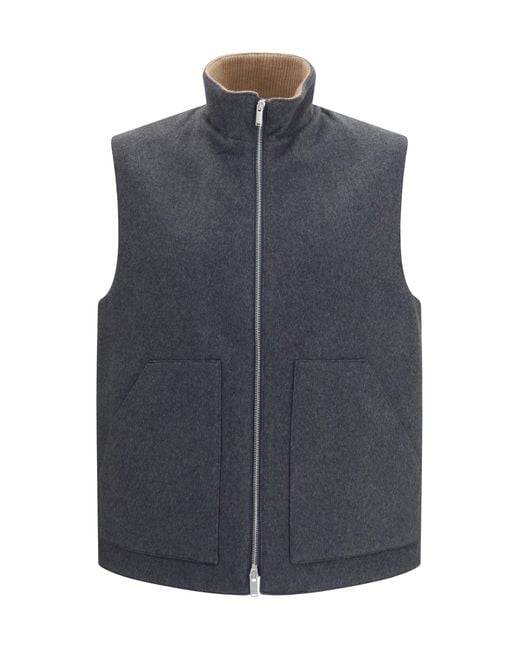 Lardini Blue Wool And Cashmere Vest for men