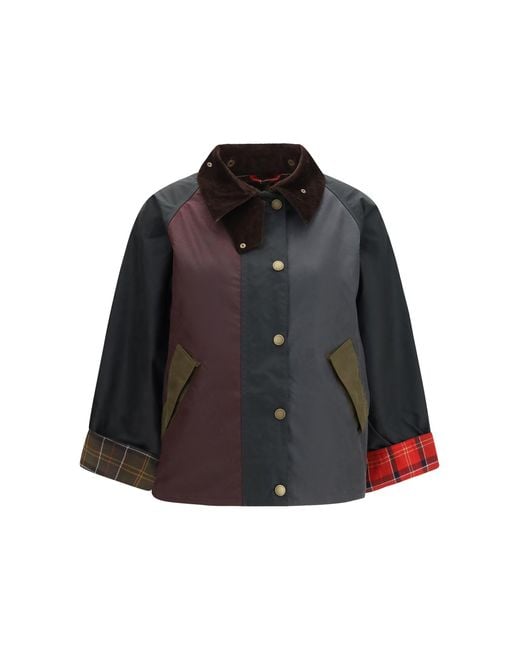 Barbour Black Patchwork Transport Waxed Jacket Sage