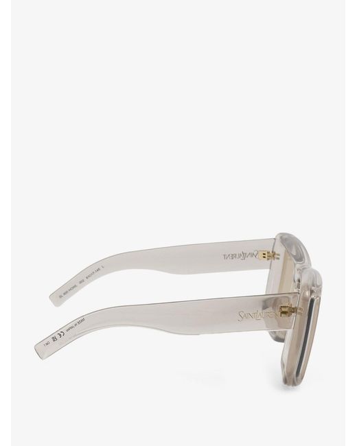 Saint Laurent White Acetate Sunglasses