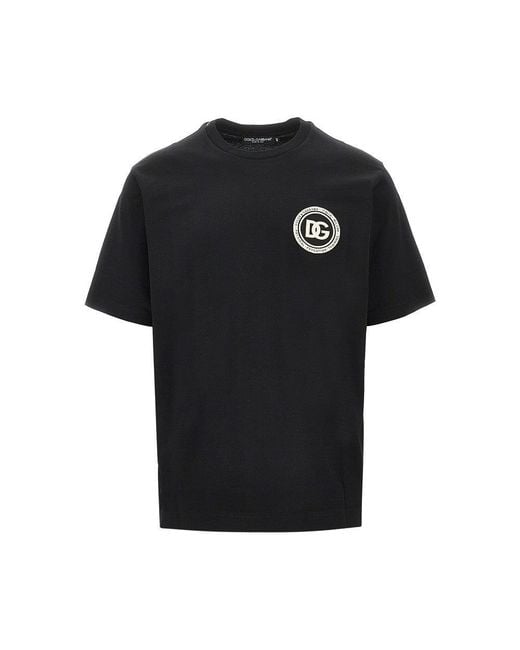 Dolce & Gabbana Black Logo Patch T-Shirt for men