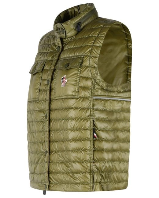 Moncler Green 'Gumiane' Padded Vest With Polyamide Hood