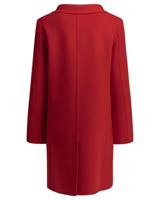 Valentino Red Long Wool And Cashmere Coat