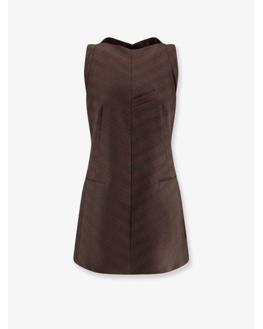 MM6 by Maison Margiela Brown Wool Blend Short Dress