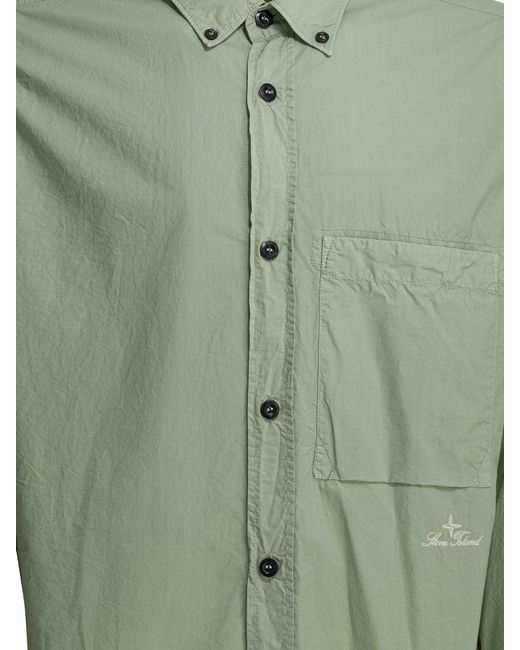Stone Island Green Casual Cotton Shirt for men