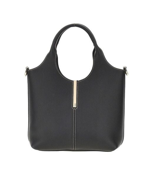 Tod's Black Leather Mini Tote Bag