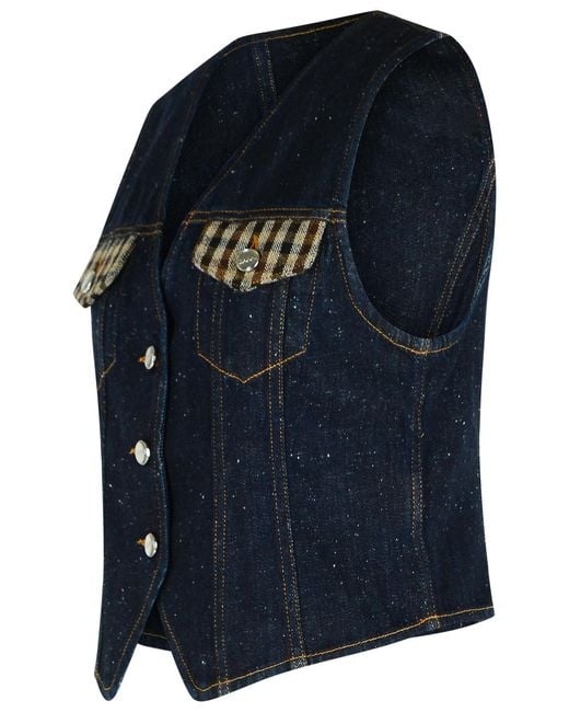 Ganni Blue Cotton Vest
