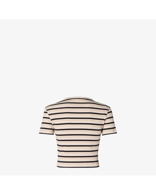 Fendi White Striped Cropped Top