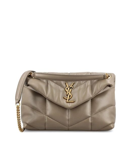 Saint Laurent Brown "Puffer" Medium Shoulder Bag