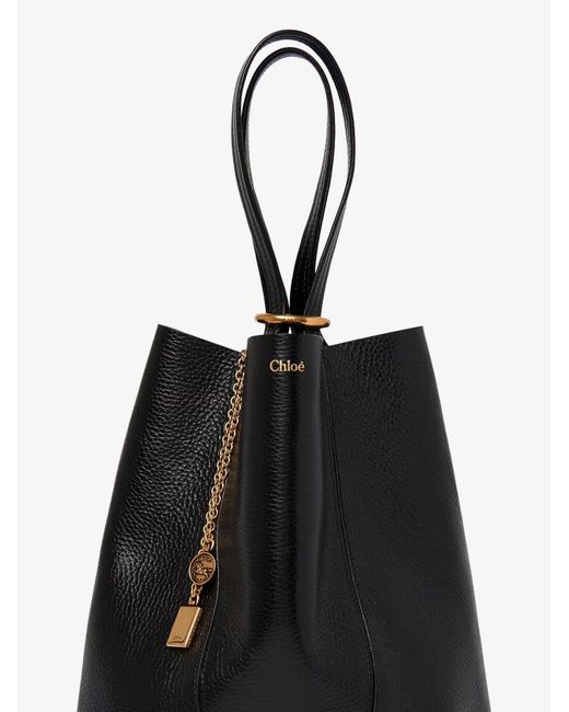 Chloé Black Spin Leather Shoulder Bag