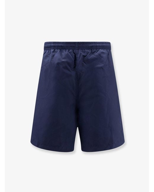 AMI Blue Nylon Swimsuit With Tone-On-Tone Logo Patch for men
