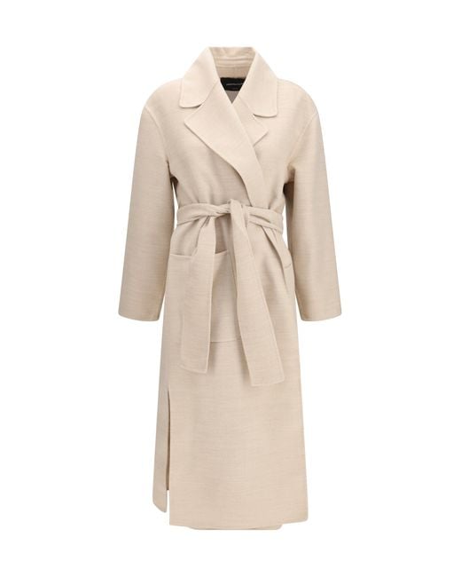 Fabiana Filippi Natural Belted Double Wool Coat