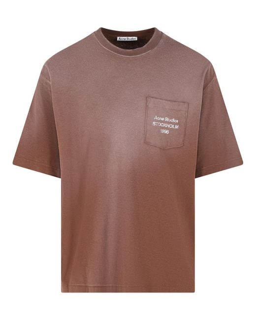 Women's Brown Cotton And Linen T-Shirt