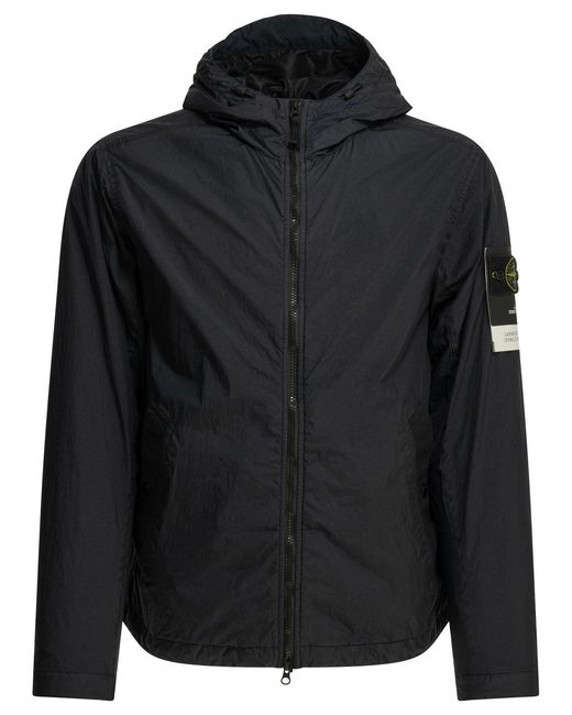 Stone Island Black "Crinkle Reps Ny" Windbreaker Jacket for men