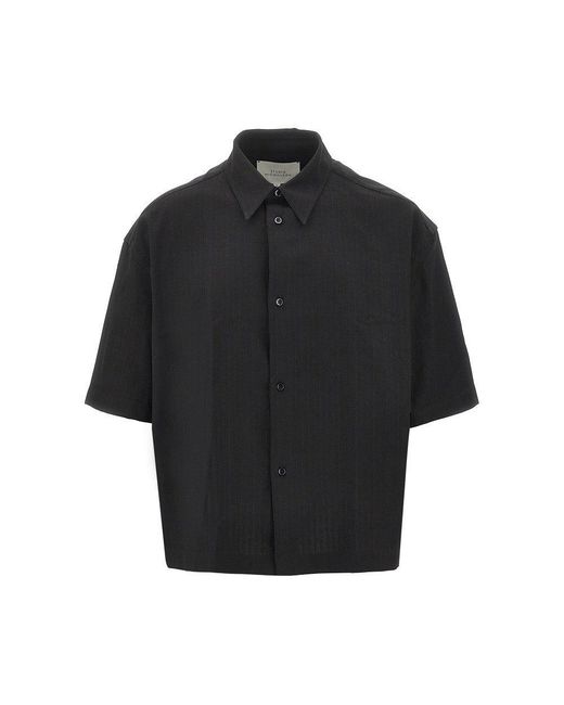 Studio Nicholson Black 'Sanko' Broken Twill Shirt for men