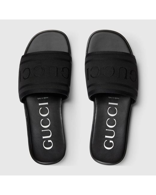 Gucci Black Logo Slides Sandals