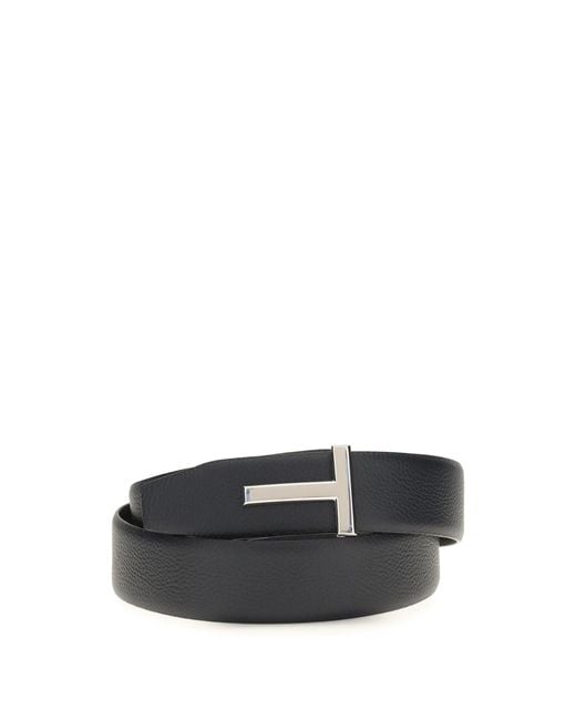 Tom Ford Black Belt Reversible Calf Leather for men