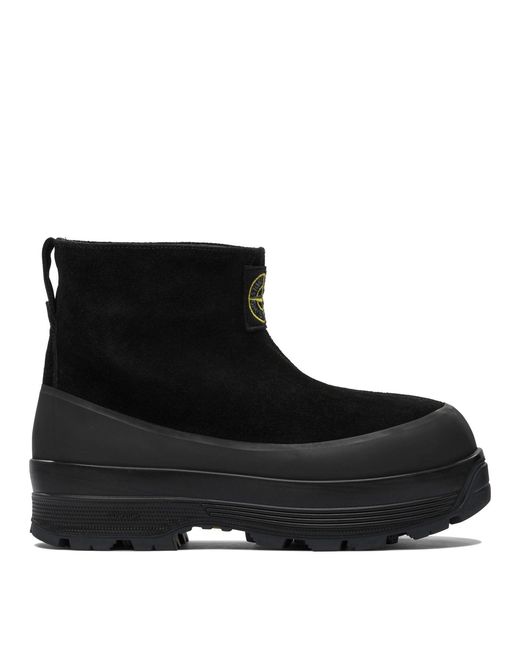 Stone Island Black Suede Ankle Boot for men