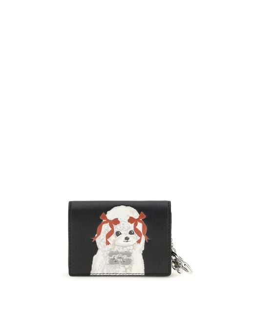 Ganni White Poodle Print Card Holder