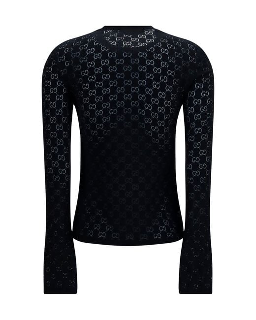 Gucci Blue Gg Dévoré Cotton T-Shirt