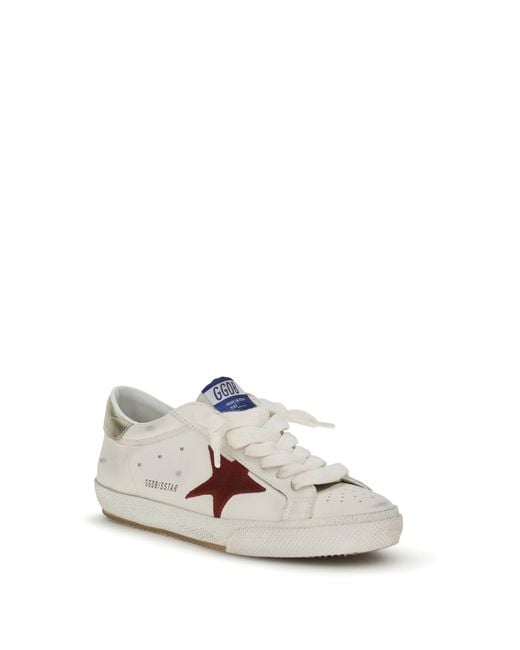 Golden Goose Deluxe Brand White Leather Super Star Sneakers