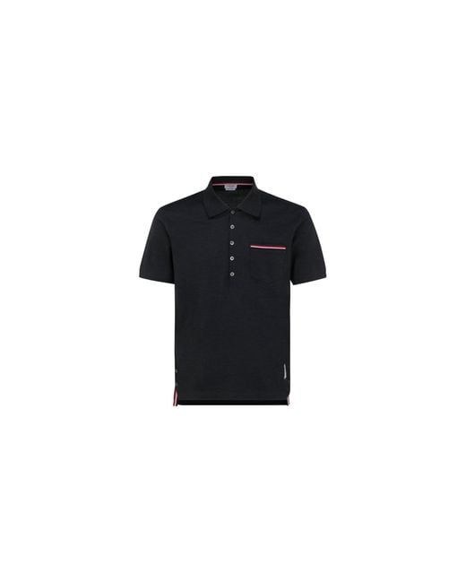 Thom Browne Black Short Sleeves Polo Dark for men
