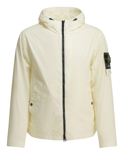 Stone Island Natural "Crinkle Reps Ny" Windbreaker Jacket for men