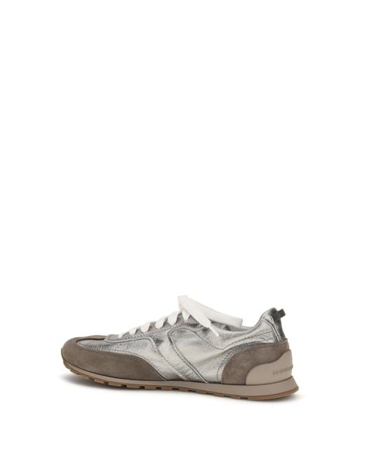 Brunello Cucinelli White Suede Sneakers