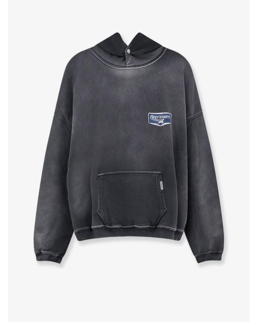 Represent Blue Sweatshirt Hooded Cotton for men