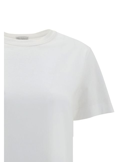 Brunello Cucinelli White Monochrome T-Shirt