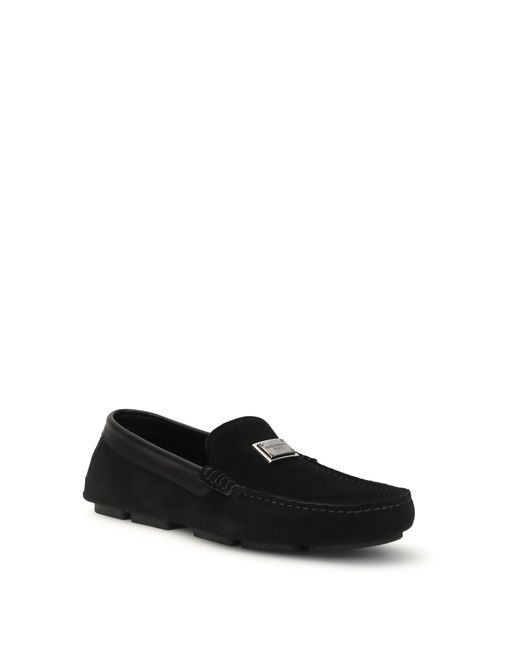 Dolce & Gabbana White Suede Loafers for men