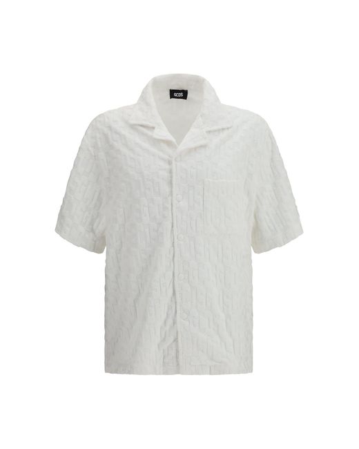 Gcds White Monogram Terry Shirt Optic for men