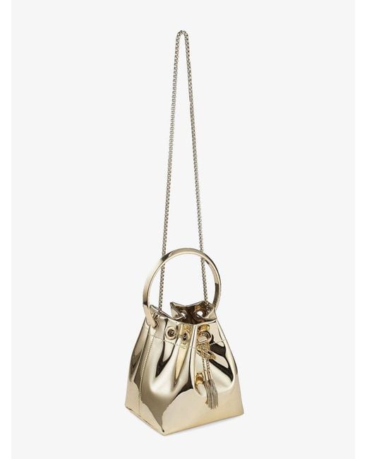 Jimmy Choo Natural Bon Bon Shiny Leather Crossbody Bag