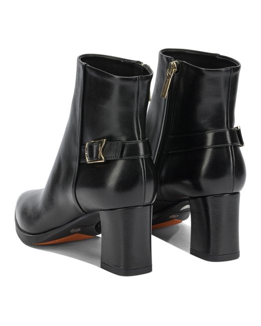 Santoni Black "Elly 65Mm" Zippered Ankle Boots