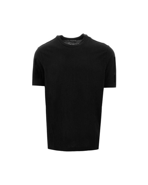 Majestic Filatures Black Cotton And Lyocell T-Shirt for men