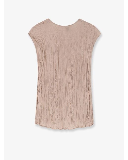 Alysi Pink Sleeveless Wrinkle Top