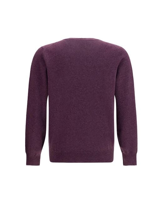 Brunello Cucinelli Purple Cashmere Sweater for men