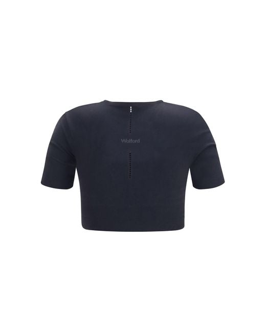 Wolford Blue Seamless Fitted Sports T-Shirt