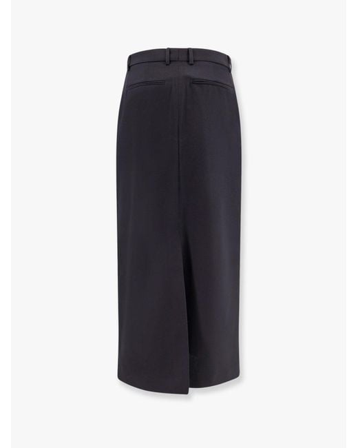 Totême Blue Low Waist Wool Blend Skirt