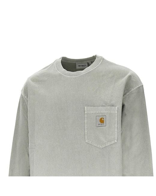 Carhartt Gray Long-Sleeved 'Pocket' T-Shirt for men
