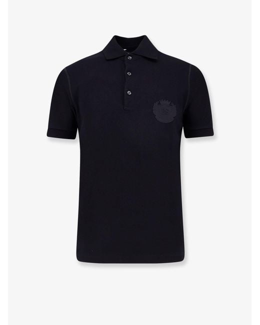 Dolce & Gabbana Black Cotton Polo Shirt for men