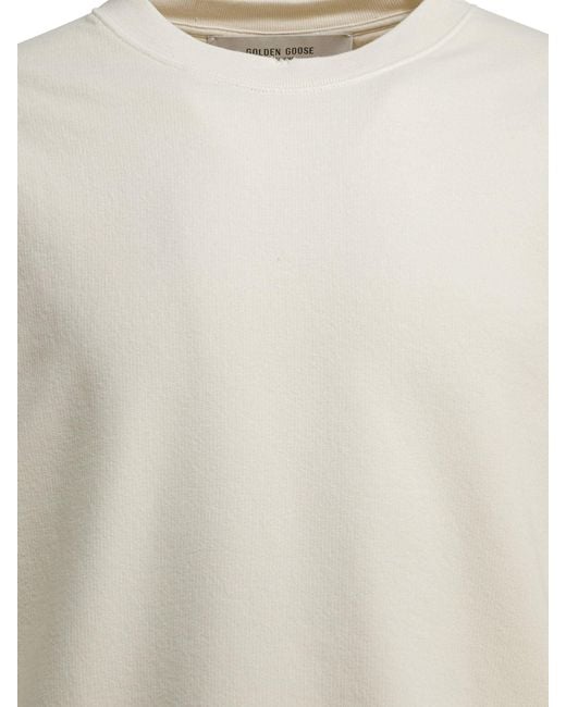 Golden Goose Deluxe Brand Crewneck Sweatshirt With Reverse Logo Sweatshirts White for men
