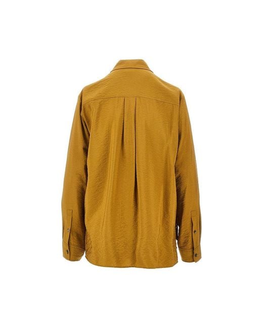 Pinko Brown Fringed Viscose-Blend Shirt