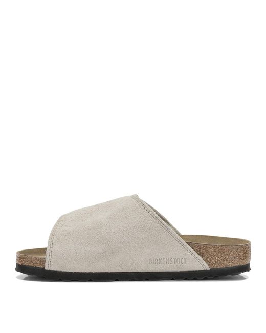 Birkenstock White Solana Low Suede Leather Sandals