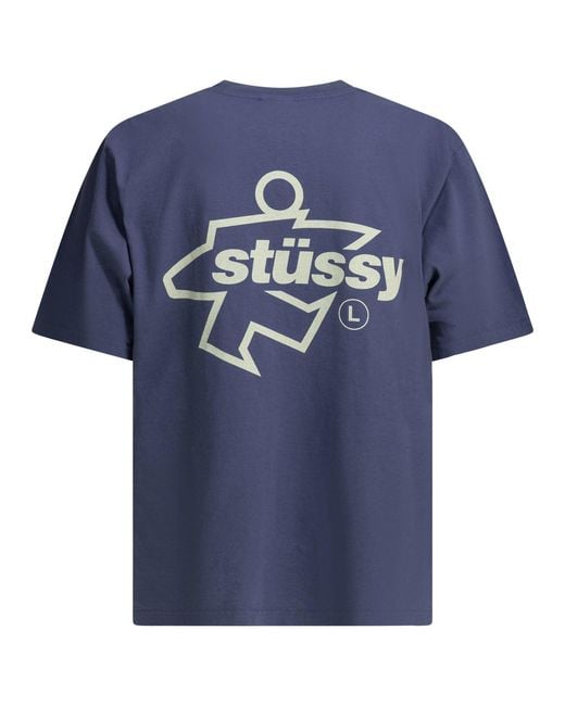 Stussy Blue Cotton T-Shirt for men