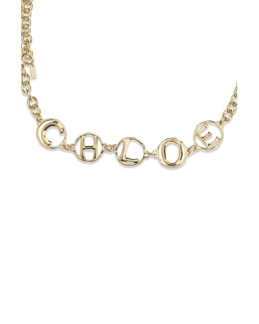 Chloé Metallic Chloã Script Jewel Belt