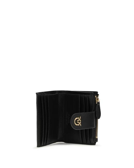 Pinko Black Calf Leather Wallet With Logo