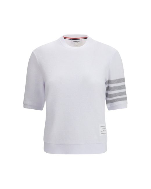 Thom Browne White Cotton T-Shirt