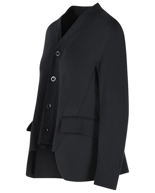 Sacai Black Cotton Blend Cardigan