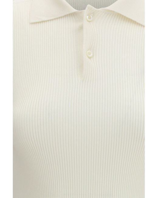 Rier White Polo Top Silk